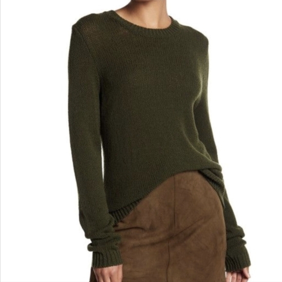THEORY | New Basil Green Yulia Summer Boucle Sweater 100% Merino Wool Crewneck S - Picture 1 of 11
